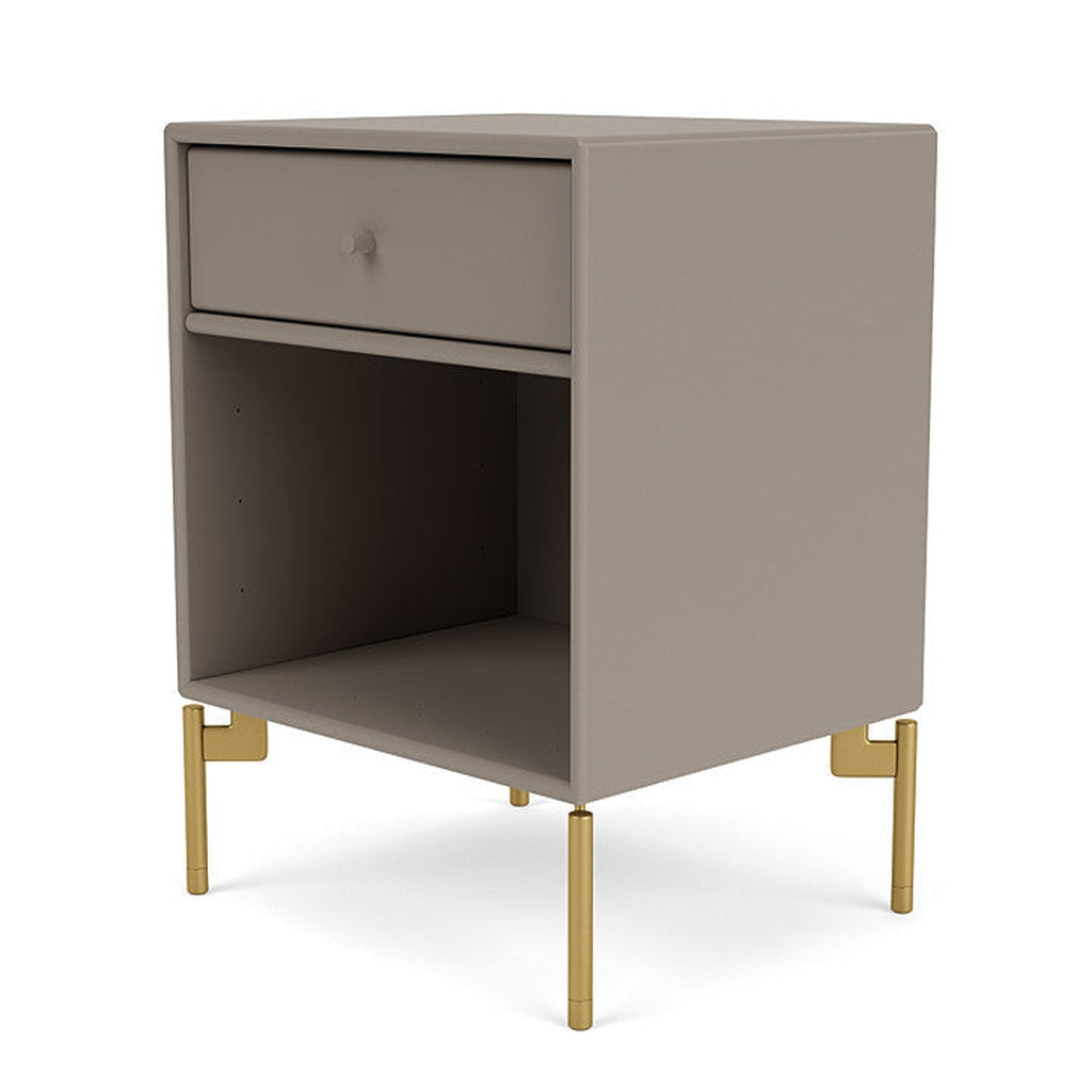 Montana Dream Nightstand With Legs, Truffle/Brass