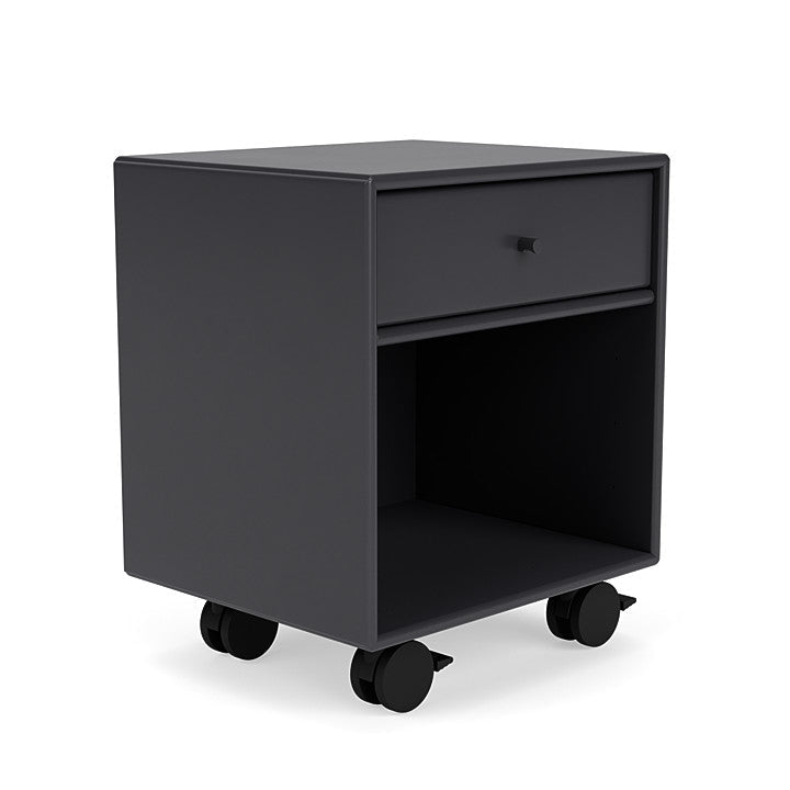 Montana Dream Nightstand With Castors, Anthracite