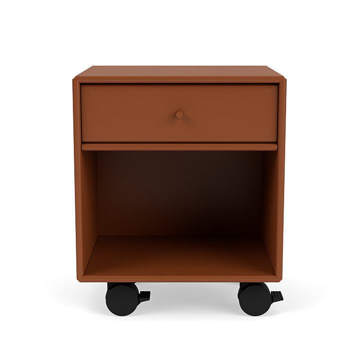 Montana Dream Nightstand With Castors, Hazelnut Brown