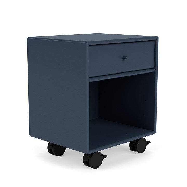 Montana Dream Nightstand With Castors, Juniper Blue