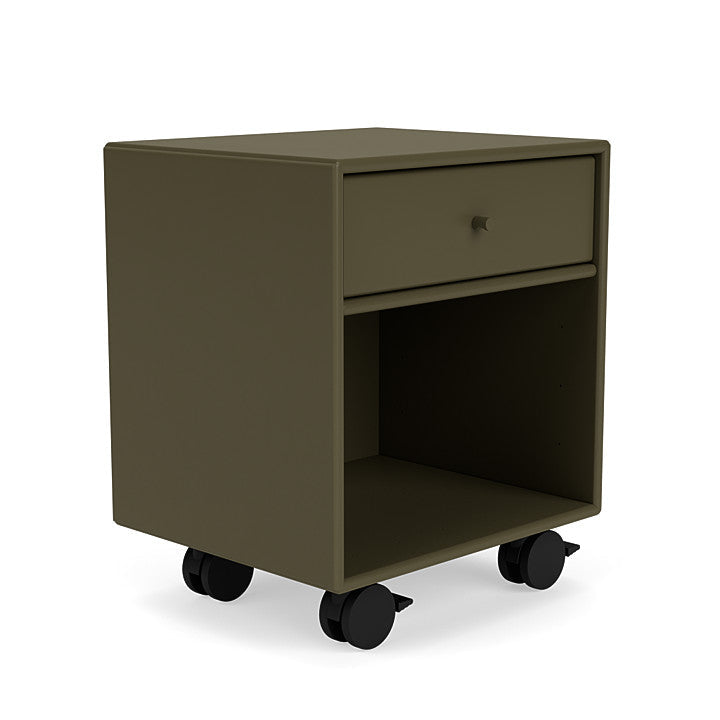 Montana Dream Nightstand With Castors, Oregano Green