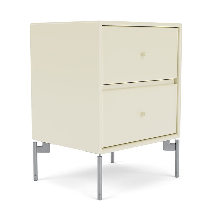 Montana Drift Drawer Module With Legs, Vanilla/Matt Chrome