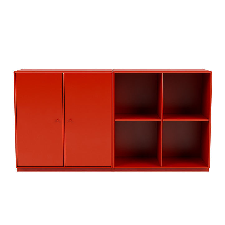 Montana Pair Classic Sideboard With 3 Cm Plinth, Rosehip Red