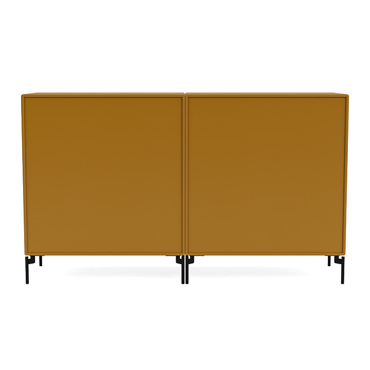 Montana Pair Classic Sideboard With Legs, Amber/Black