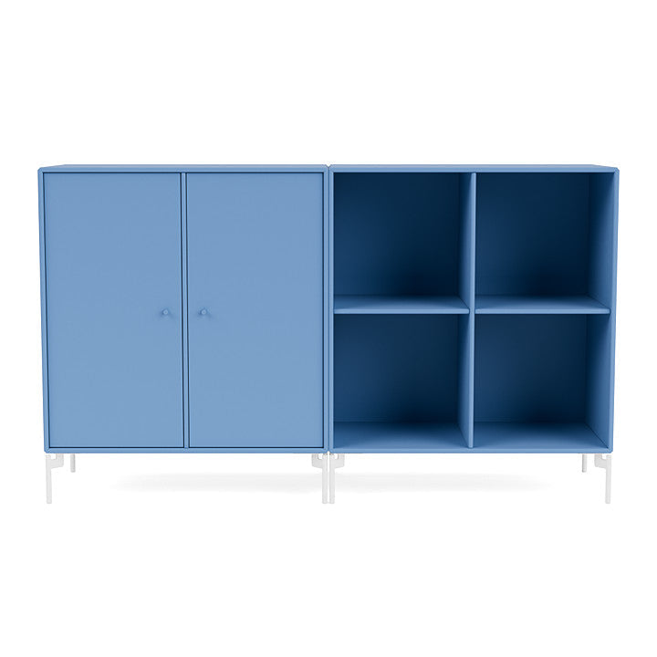 Montana Pair Classic Sideboard With Legs, Azure Blue/Snow White