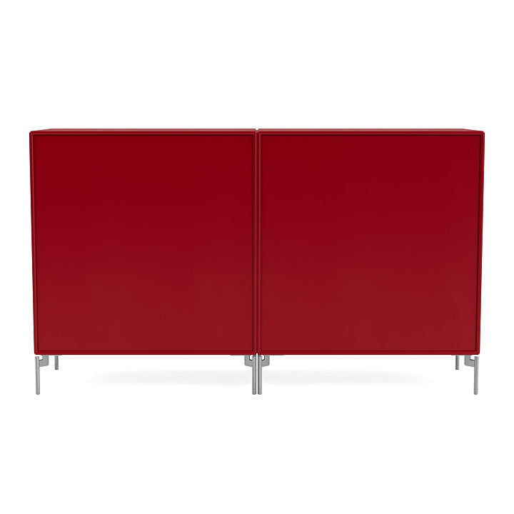 Montana Pair Classic Sideboard With Legs, Beetroot/Matt Chrome