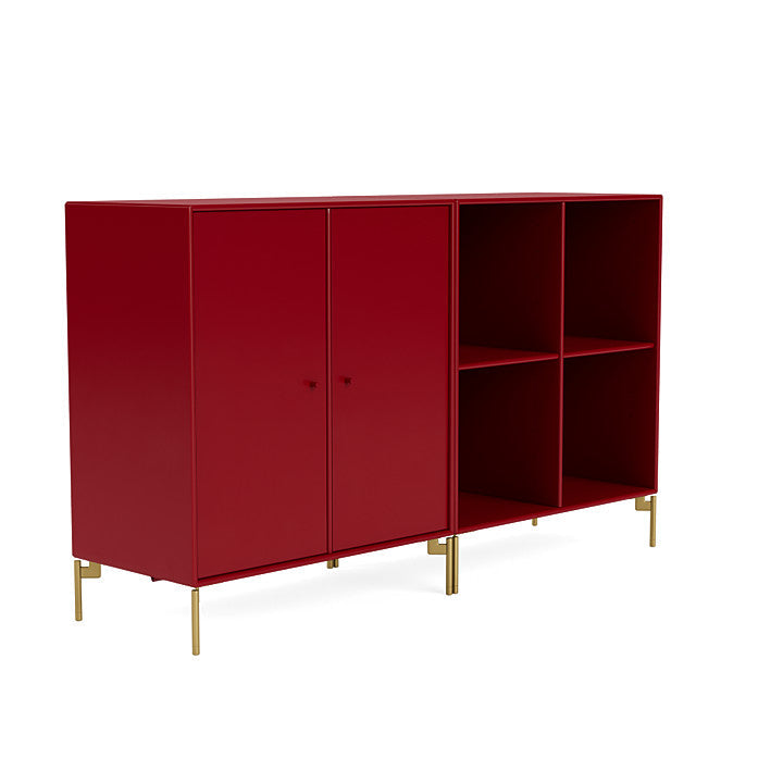 Montana Pair Classic Sideboard With Legs, Beetroot/Brass