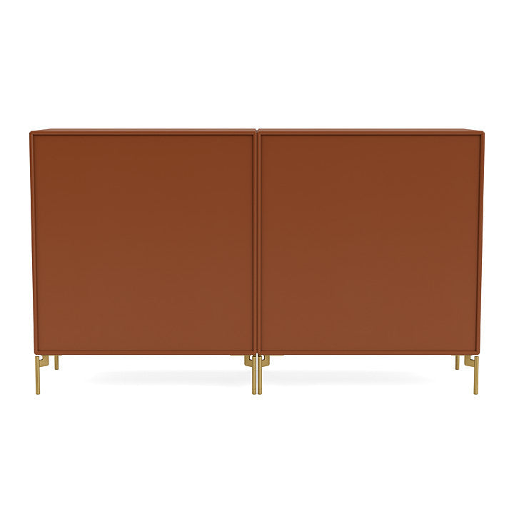 Montana Pair Classic Sideboard With Legs, Hazelnut/Brass