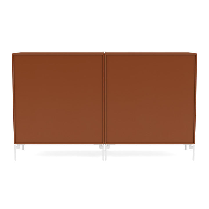 Montana Pair Classic Sideboard With Legs, Hazelnut/Snow White