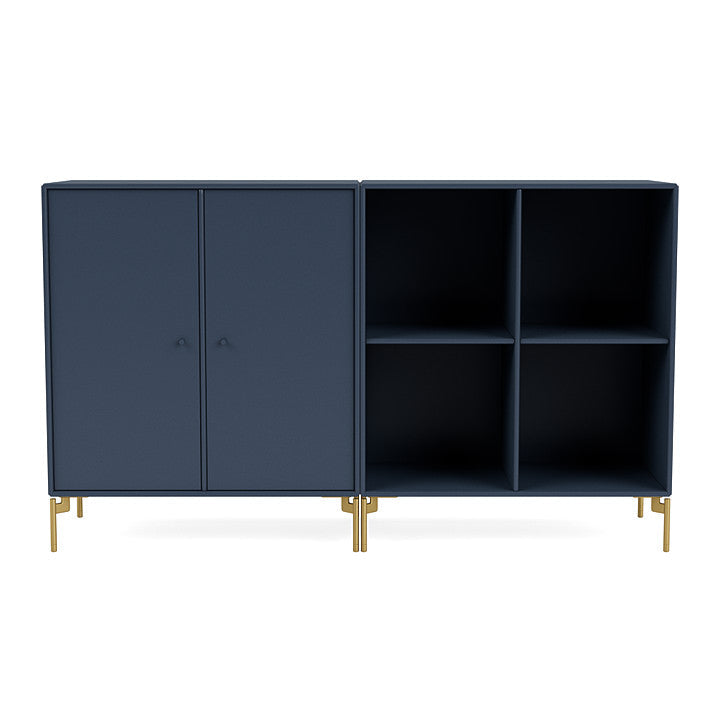 Montana Pair Classic Sideboard With Legs, Juniper/Brass