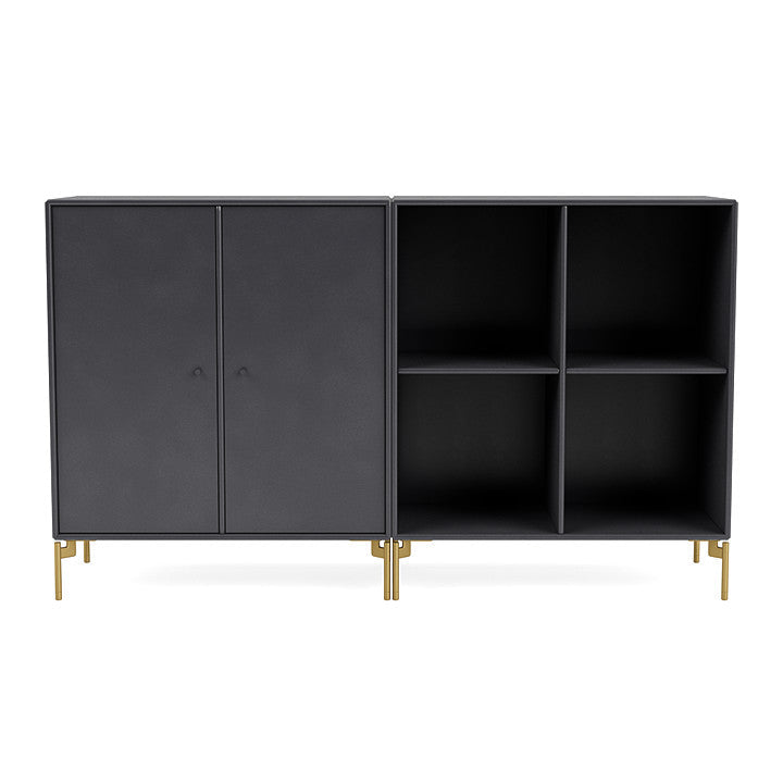 Montana Pair Classic Sideboard With Legs, Carbon Black/Brass