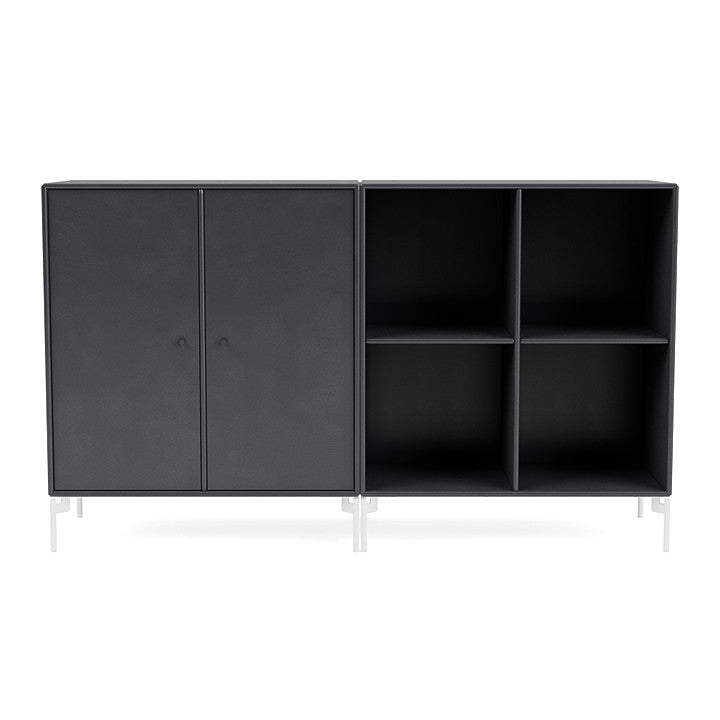 Montana Pair Classic Sideboard With Legs, Carbon Black/Snow White