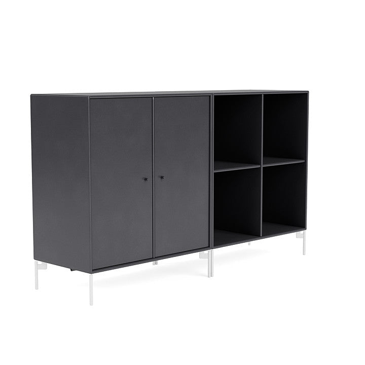 Montana Pair Classic Sideboard With Legs, Carbon Black/Snow White