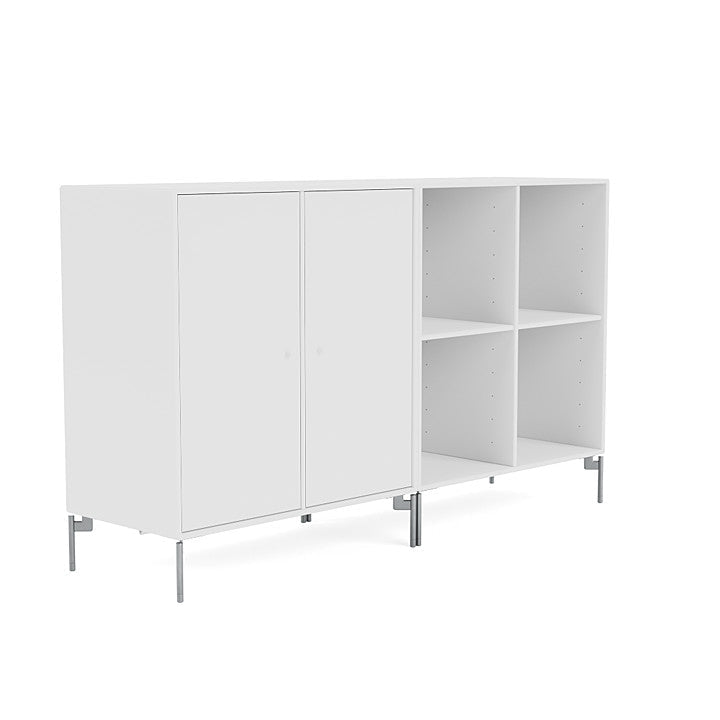 Montana Pair Classic Sideboard With Legs, New White/Matt Chrome