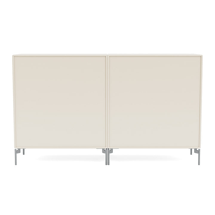 Montana Pair Classic Sideboard With Legs, Oat/Matt Chrome