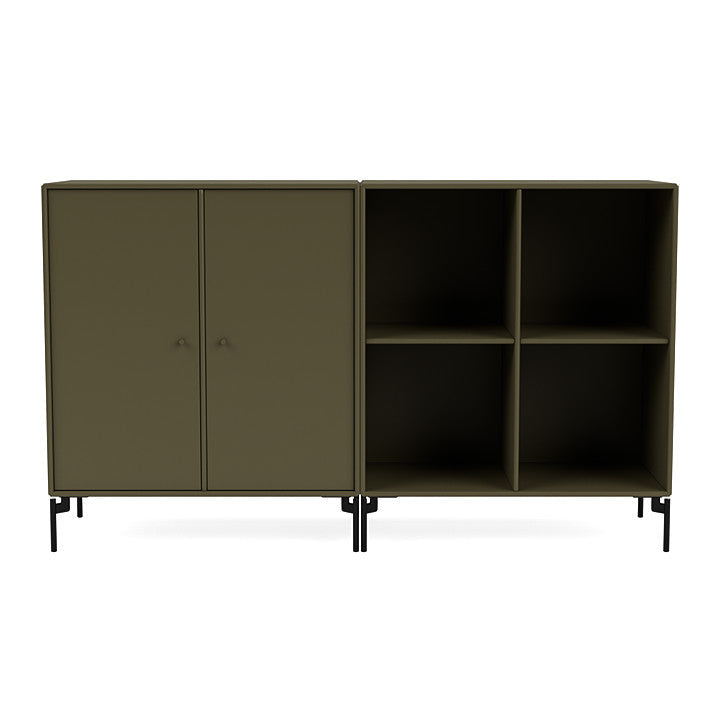 Montana Pair Classic Sideboard With Legs, Oregano/Black