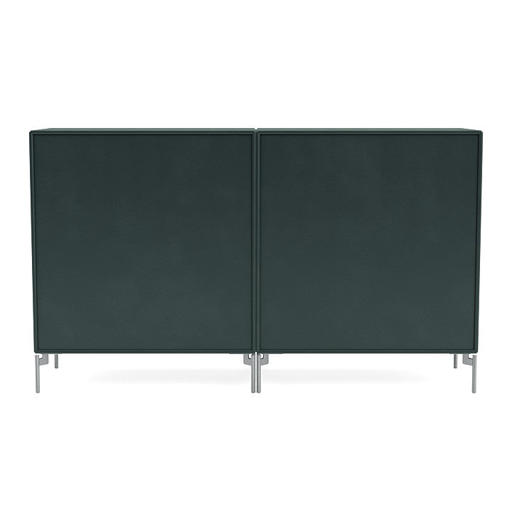 Montana Pair Classic Sideboard With Legs, Black Jade/Matt Chrome