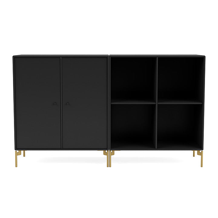 Montana Pair Classic Sideboard With Legs, Black/Brass