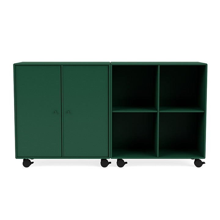 Montana Paruj klasyczny kredens z Castors, Pine Green