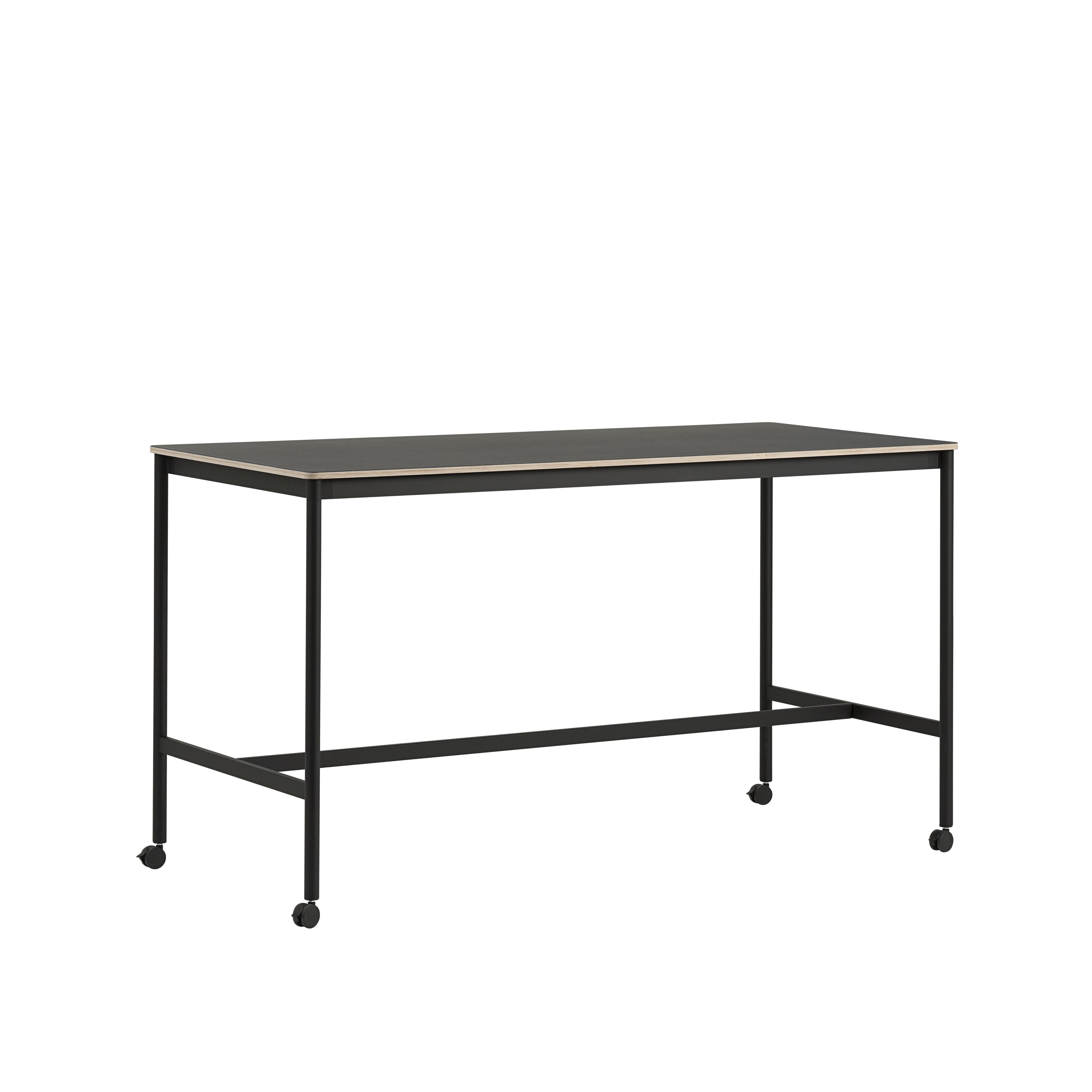 Muuto Base High Table M. Rolls 190x85x105 cm, czarny linoleum/czarna sklejka