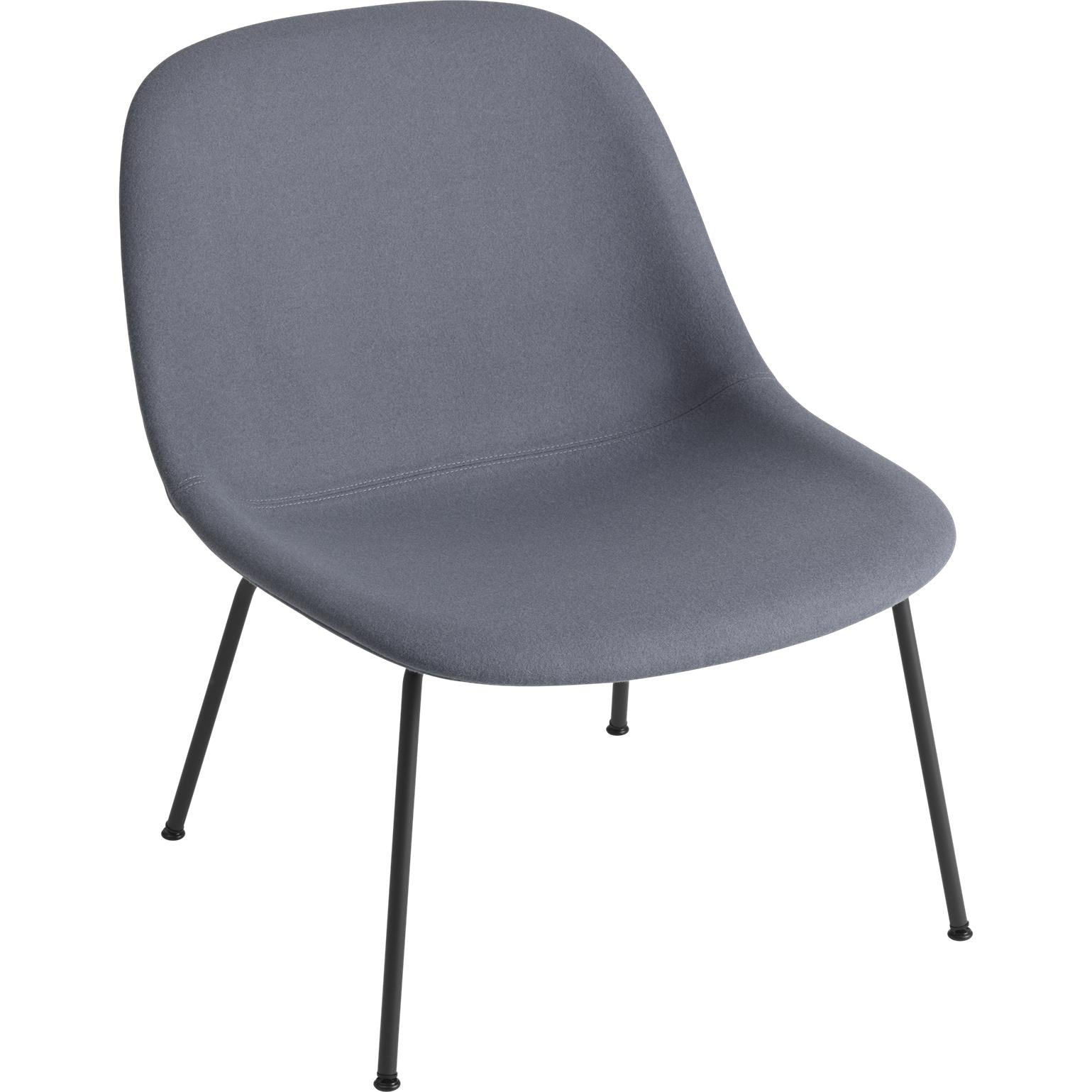 Muuto Fiber Lounge Chair Tube Base, Fabric Seat, Black/ Divina 154