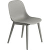 Muuto Fiber Side Chair Wooden Legs, Fiber Seat, Grey