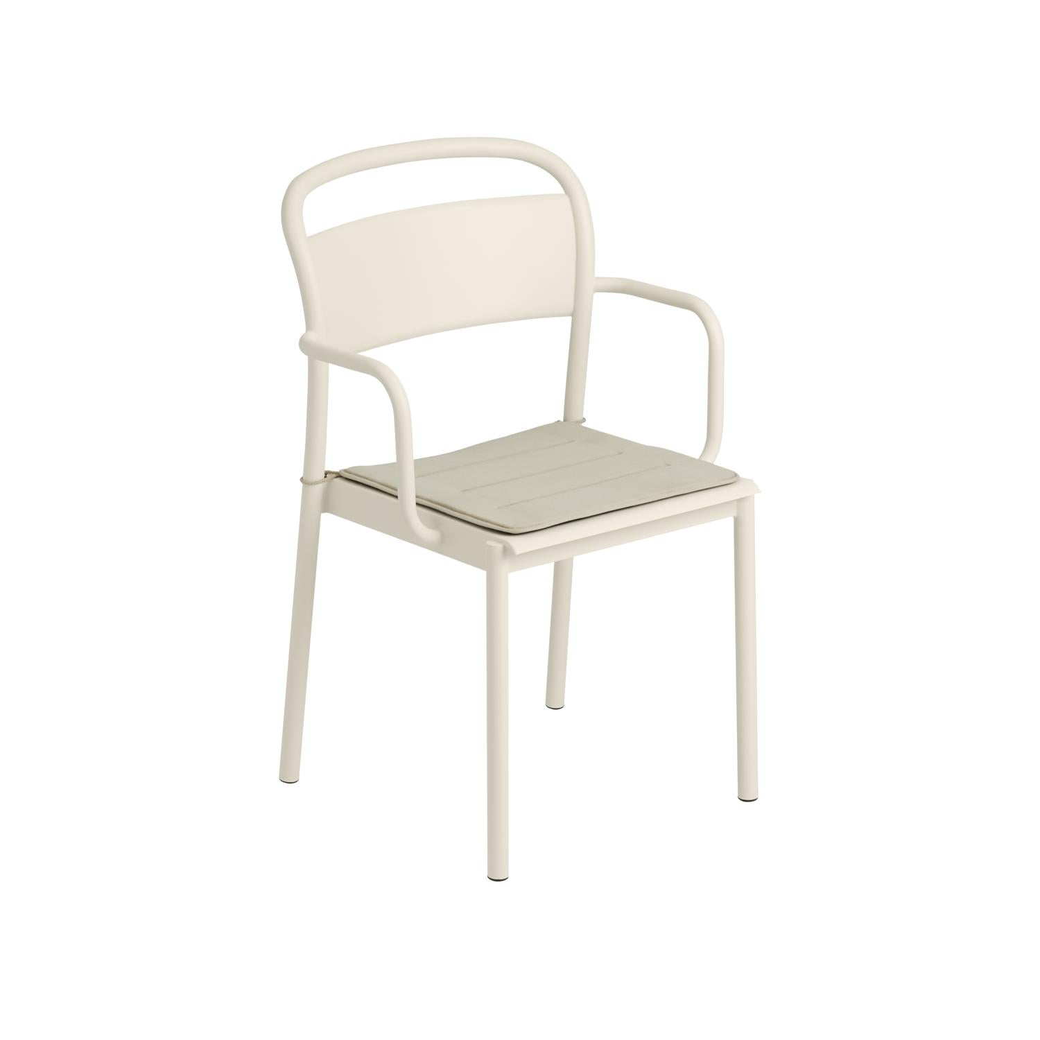 Muuto liniowy stalowy fotelik, z białym