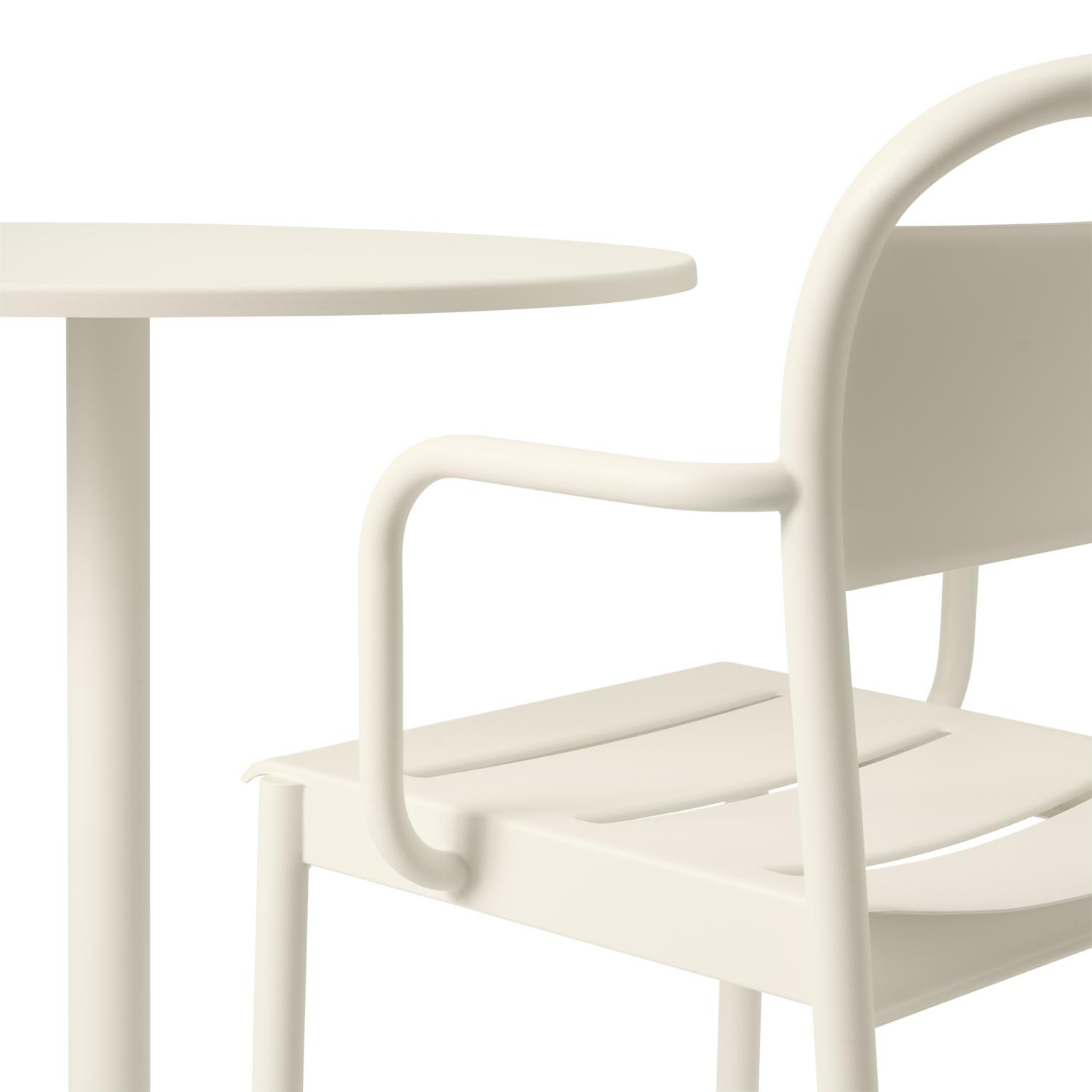 Muuto liniowy stalowy fotelik, z białym