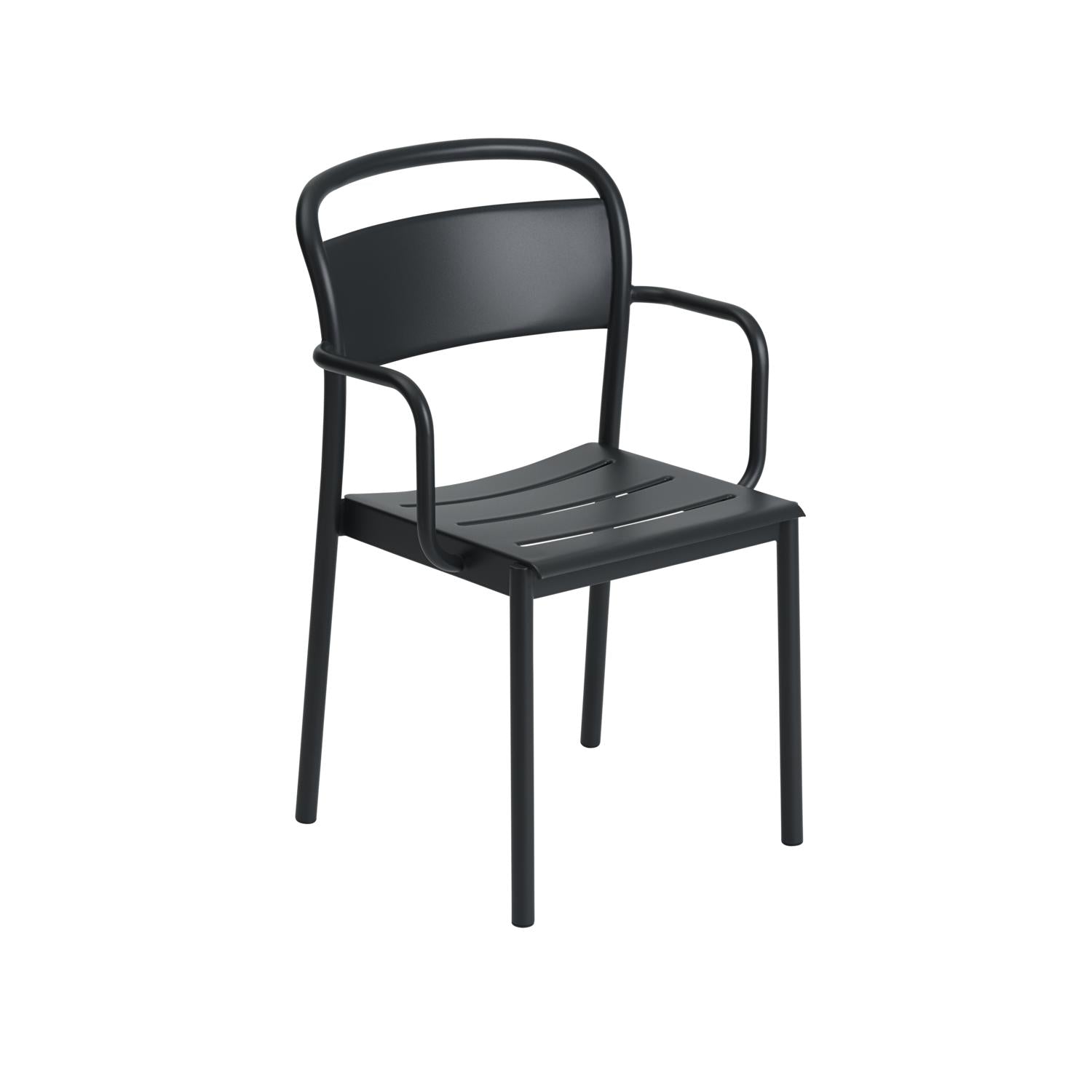 Muuto liniowy stalowy fotelik, czarny