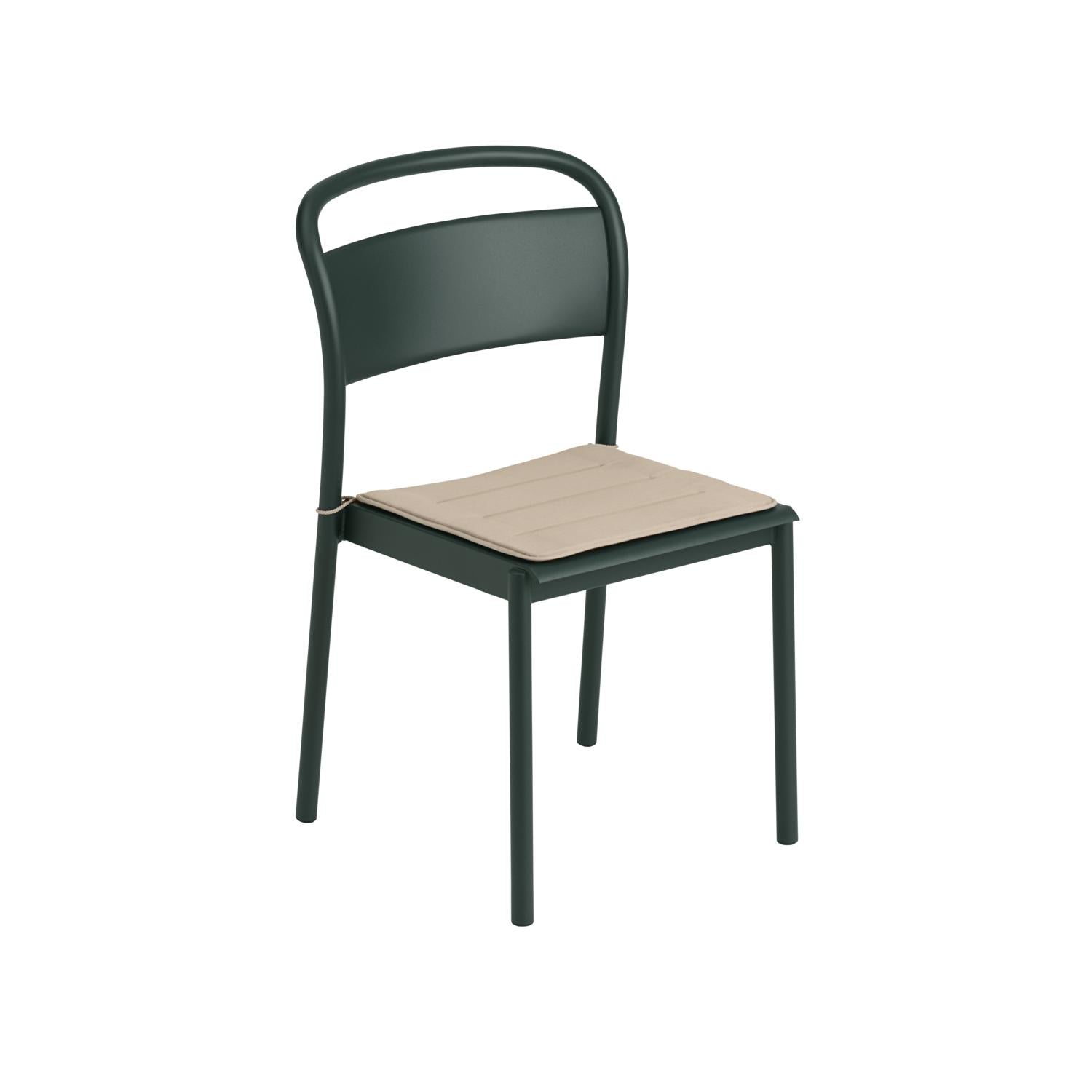 Muuto liniowe stalowe krzesło boczne, ciemnozielone