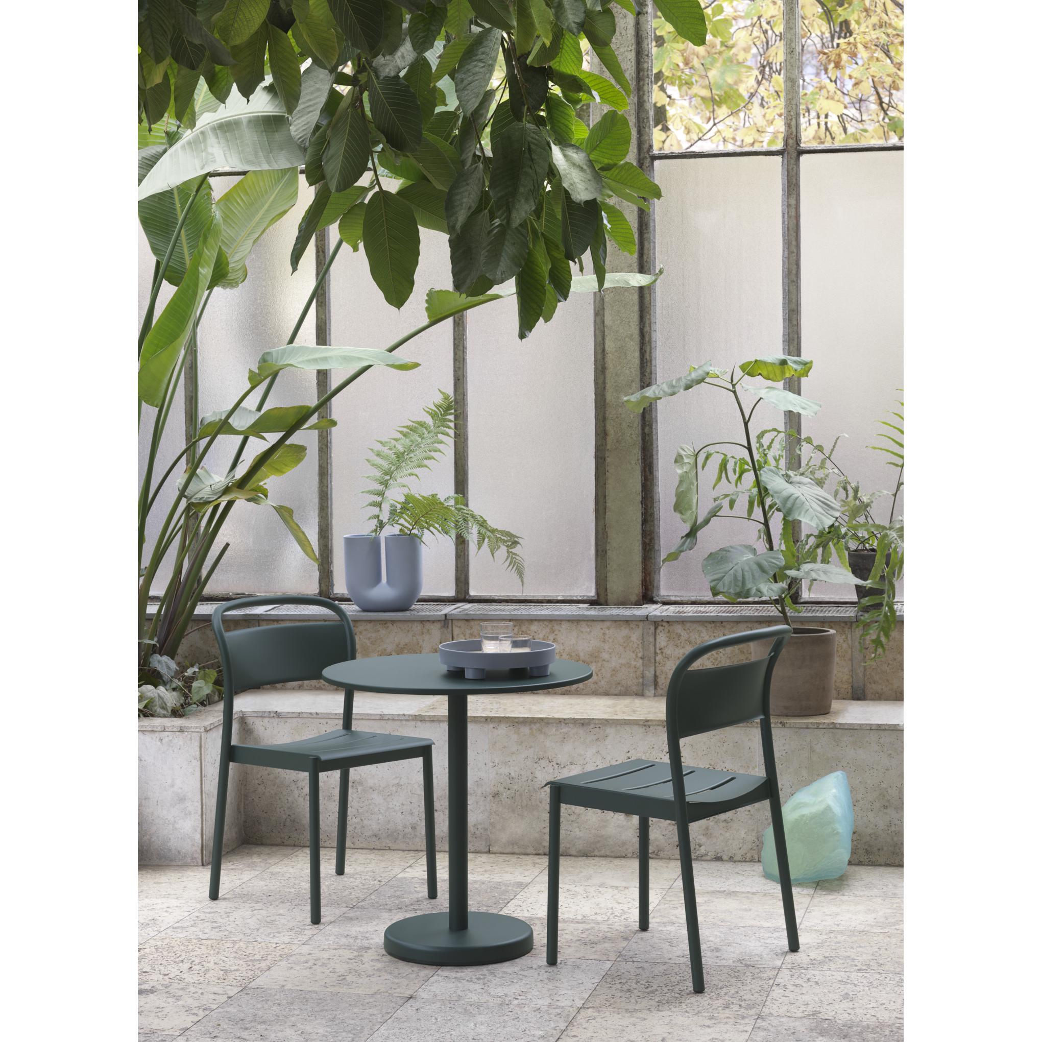 Muuto Linear Steel Side Chair, Dark Green