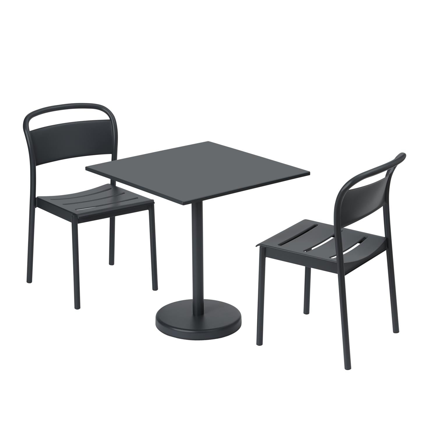 Muuto liniowe stalowe krzesło boczne, czarne