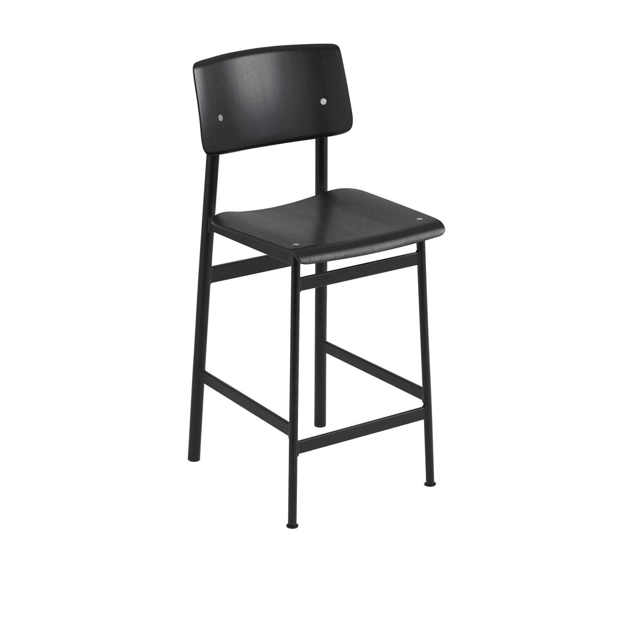 Muuto Loft Bar krzesło Oak, H 65 cm, czarny