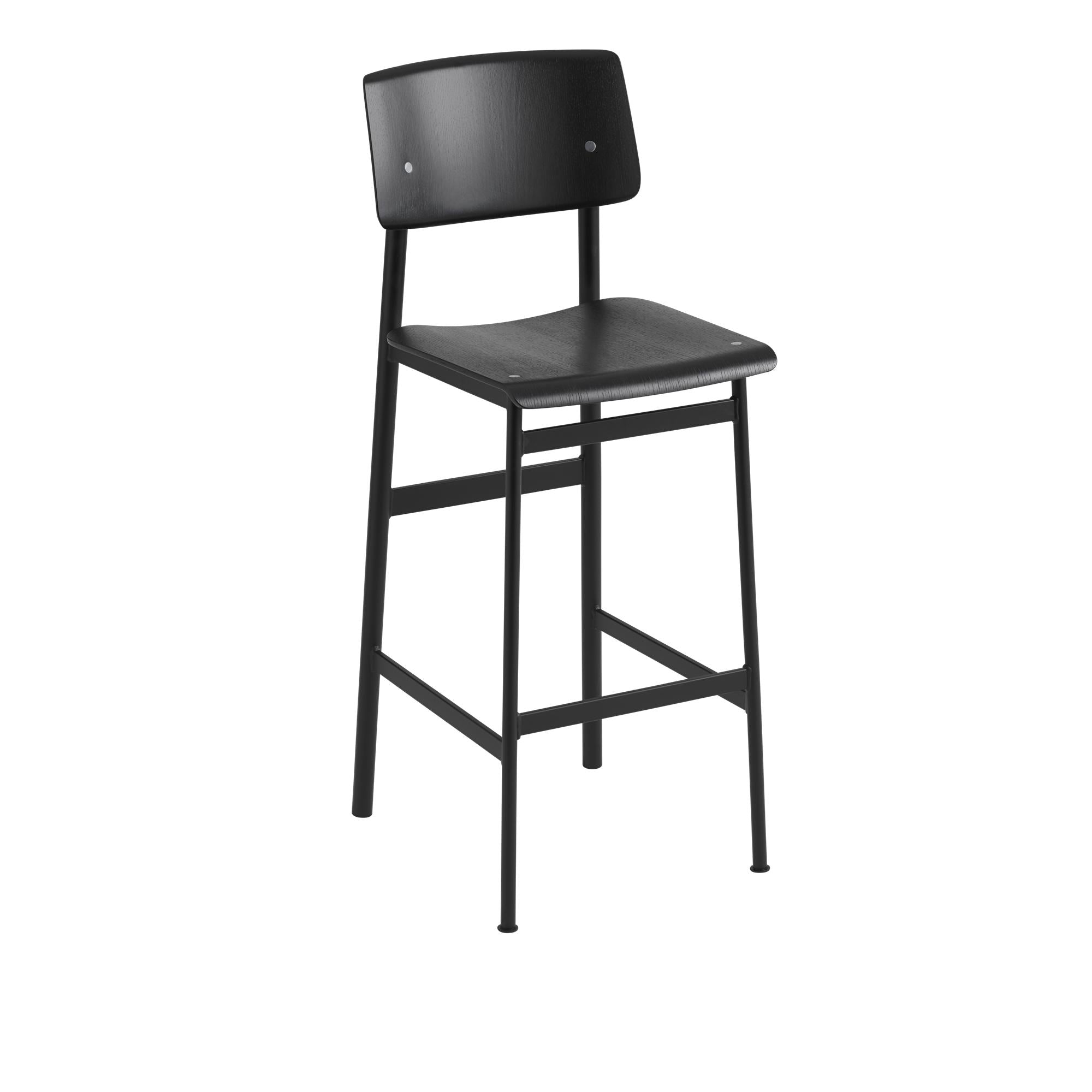 Muuto Loft Bar krzesło Oak, H 75 cm, czarny