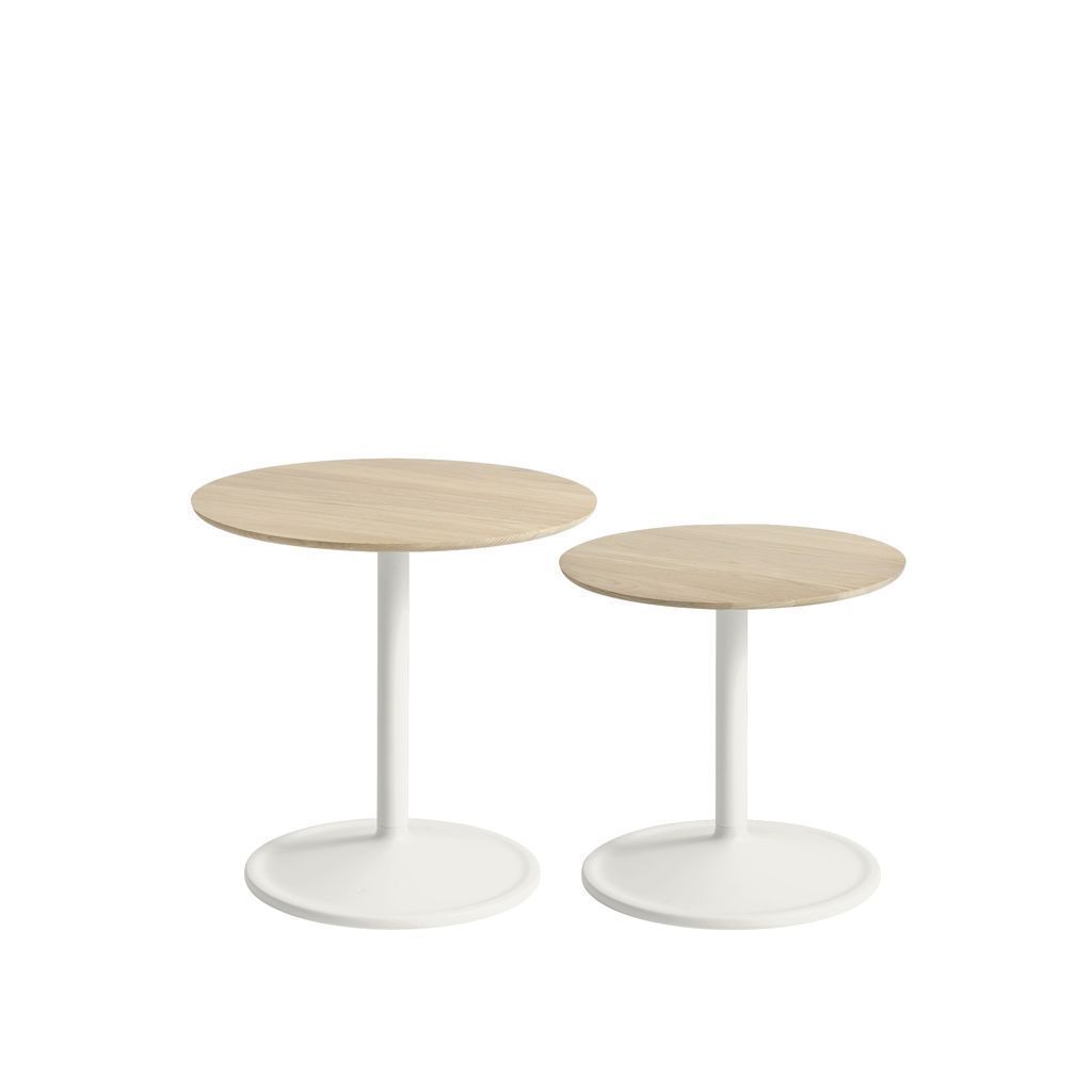 Muuto Soft Side Table øx H 48x48 Cm, Solid Oak/Off White