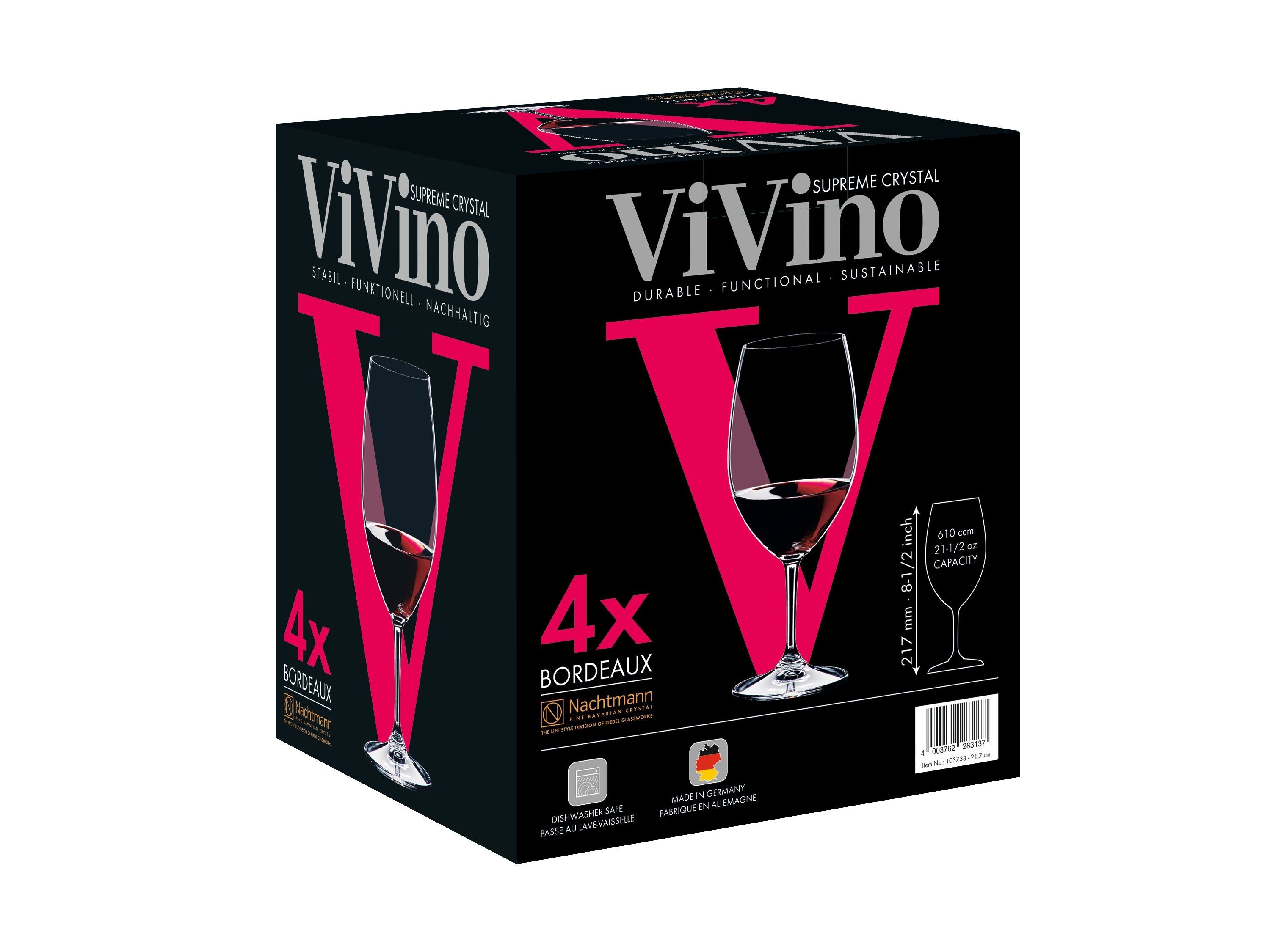 Nachtmann VI Vino Bordeaux Glass 610 ml, zestaw 4