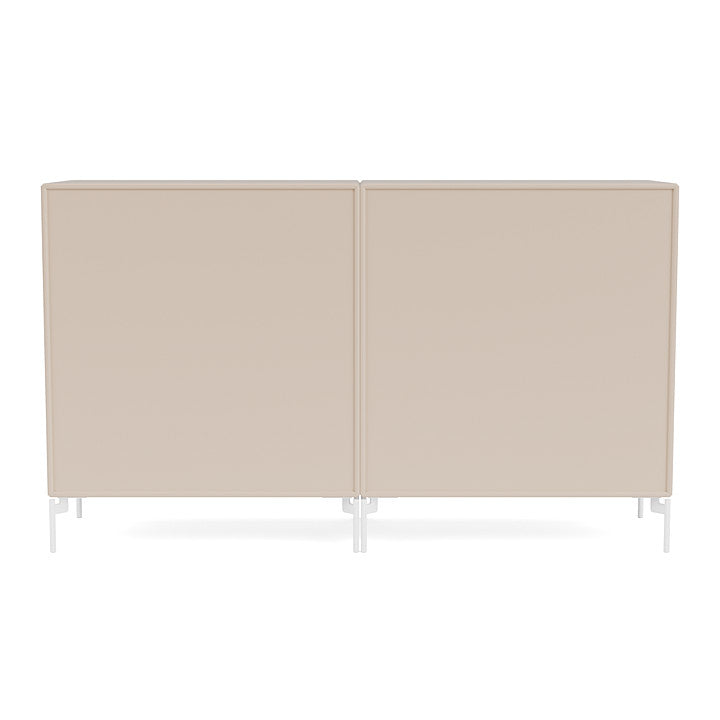 Montana Pair Classic Sideboard With Legs, Clay/Snow White