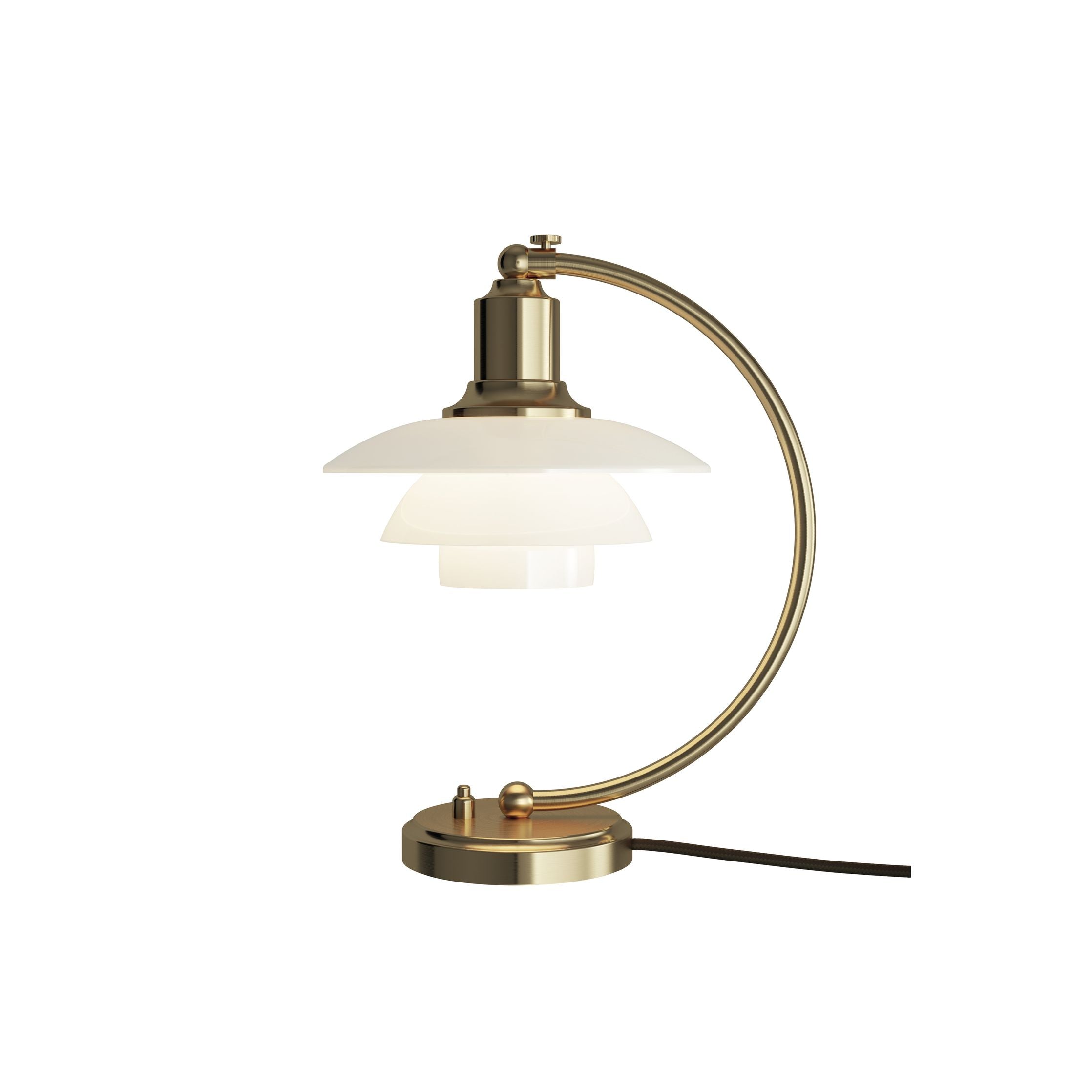 Louis Poulsen Ph 2/2 Luna Table Lamp, Brass/Opal Glass