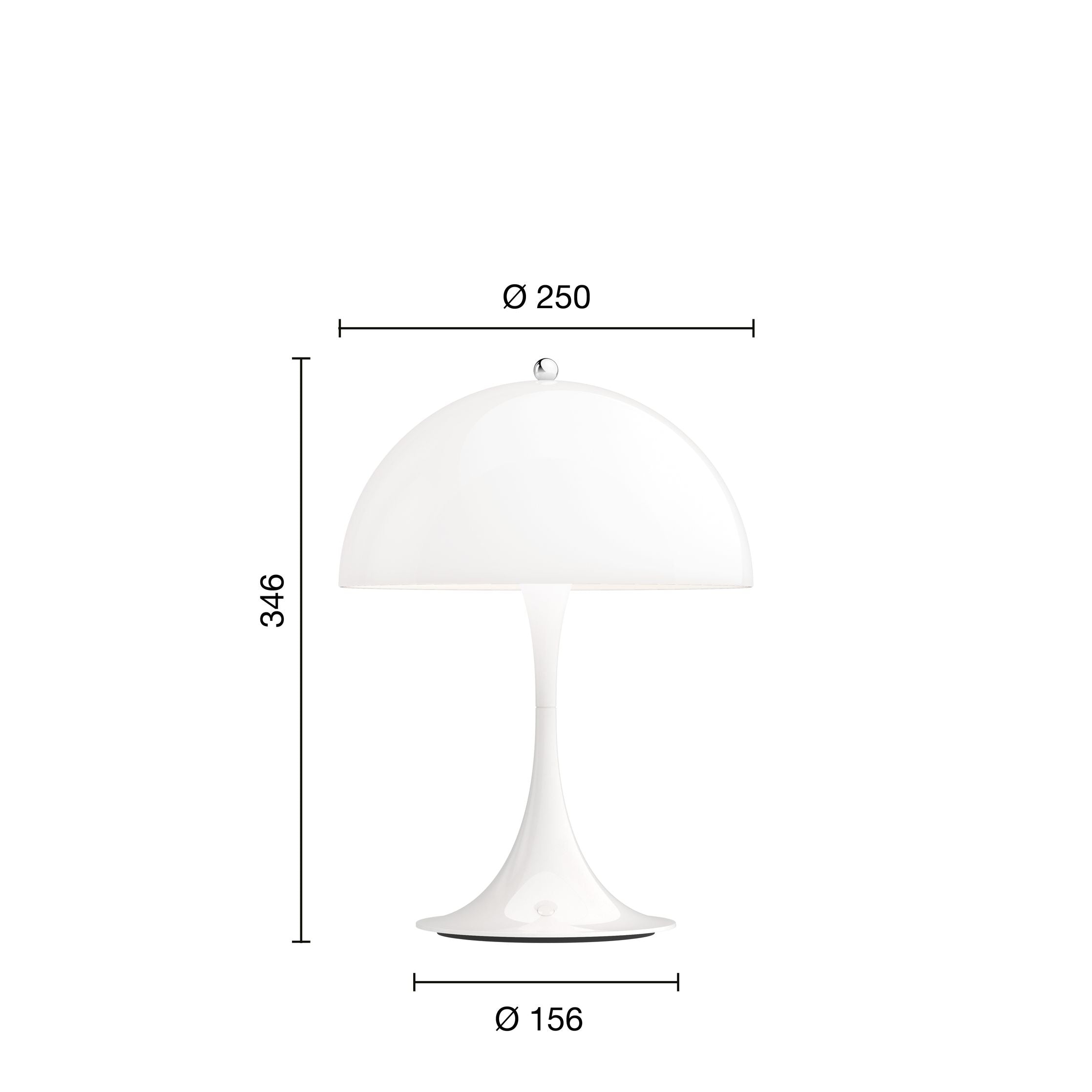 Louis Poulsen Panthella 250 Portable Table Lamp, Opal Acrylic