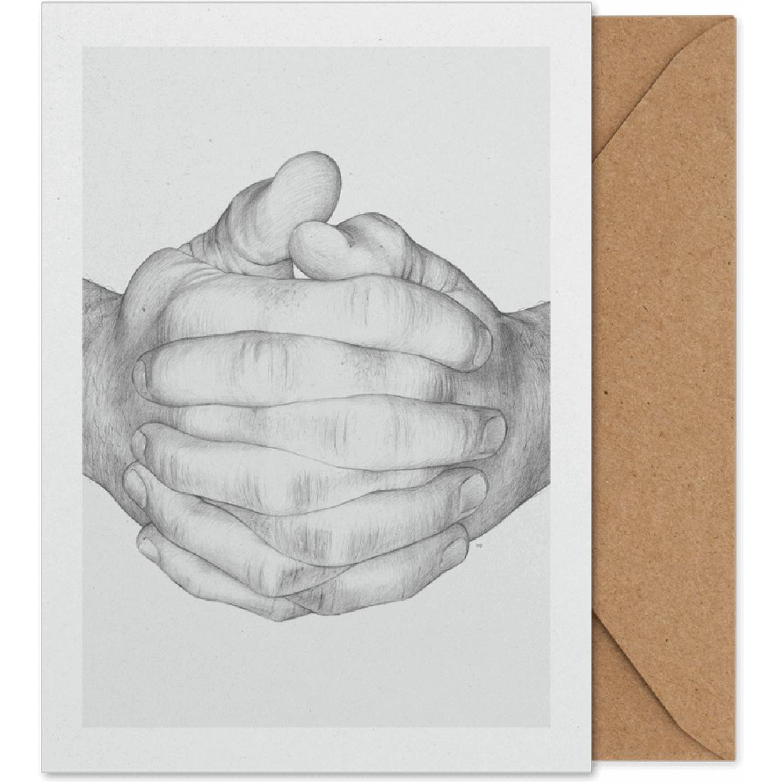 Papierowe zbiorowe złożone ręce karta sztuki