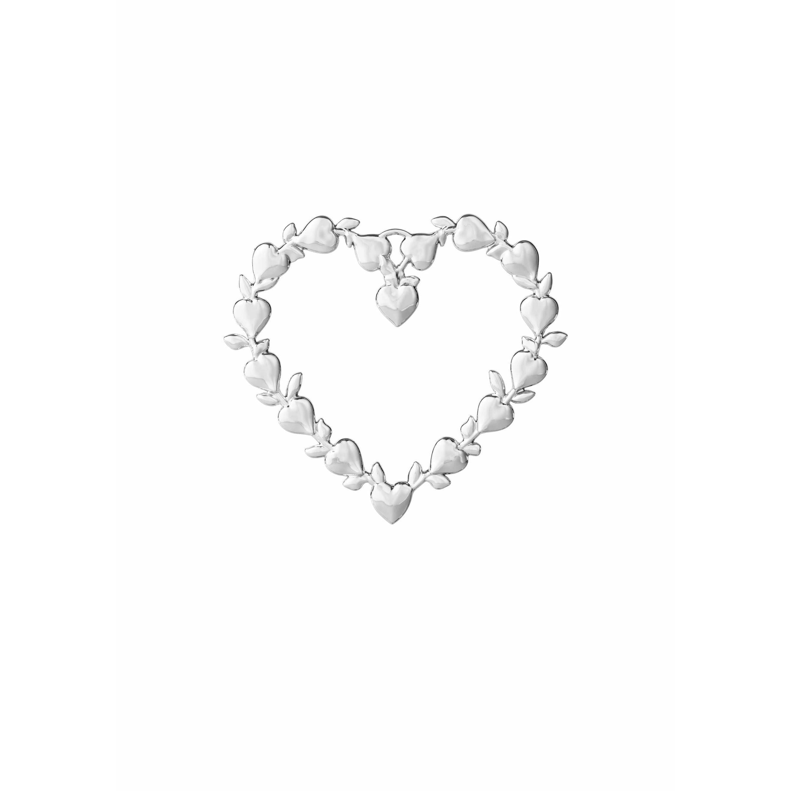 Rosendahl Leaf Heart Dekoracje świąteczne H 7 cm, srebrne platory