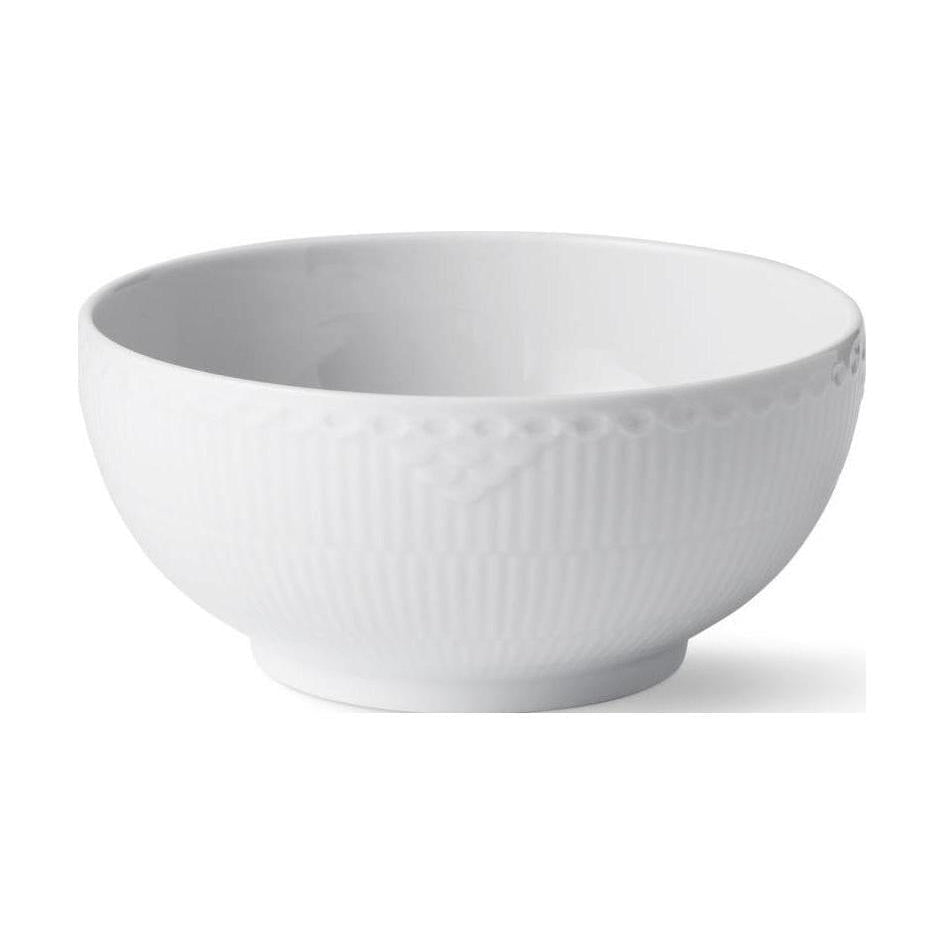 Royal Copenhagen White Fluted Half Lace Bowl, 18cm