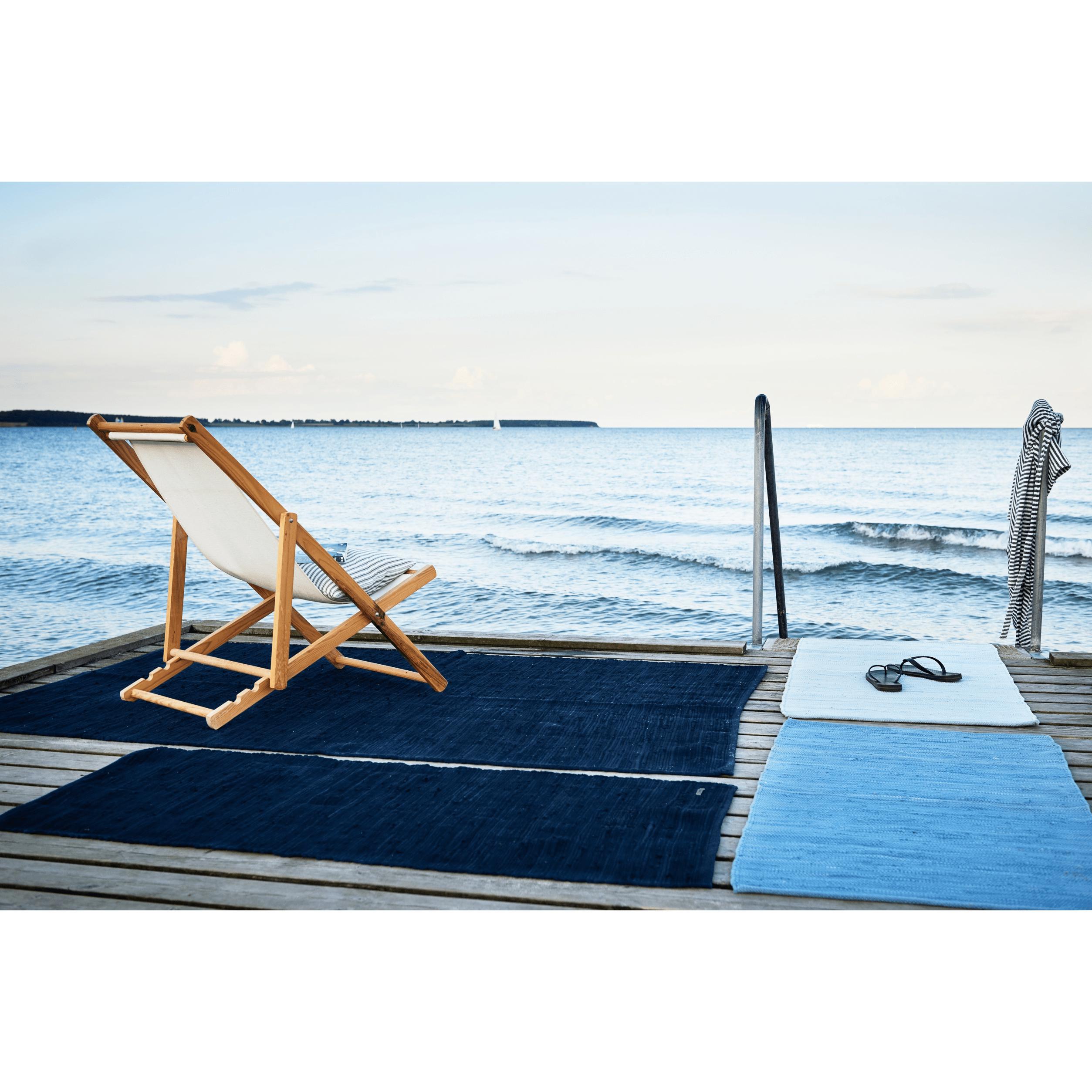 Dywany bawełniany dywan głęboki ocean niebieski, 140 x 200 cm
