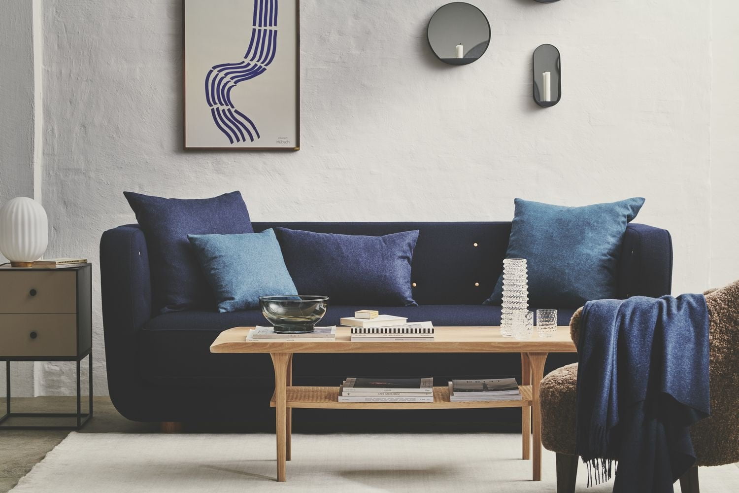 Silkeborg uldspinderi SWEATER poduszka 50 x 70 cm, niebieski