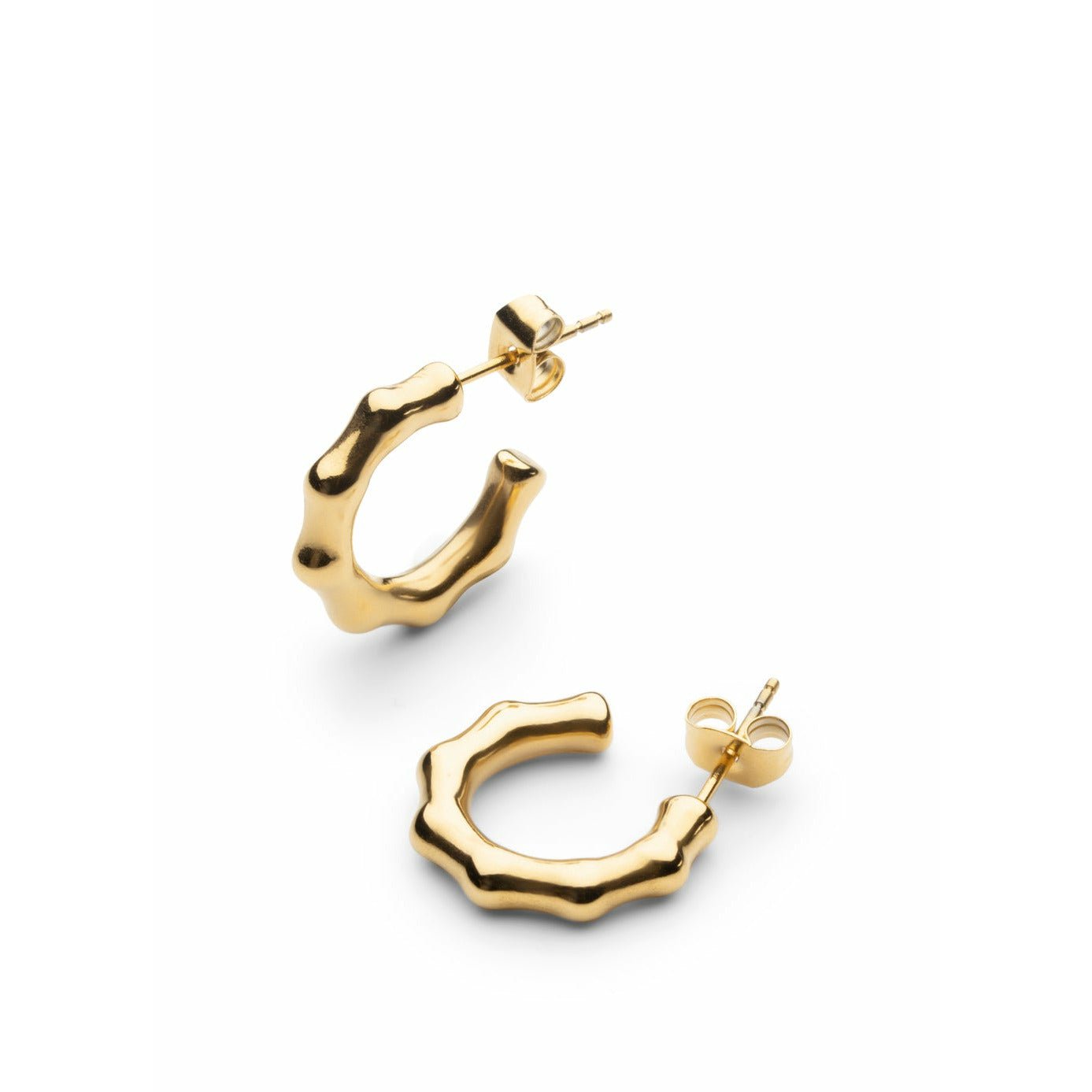 Skultuna Bambou Petit Earrings 316 L Steel Gold Plated, ø1,5 Cm