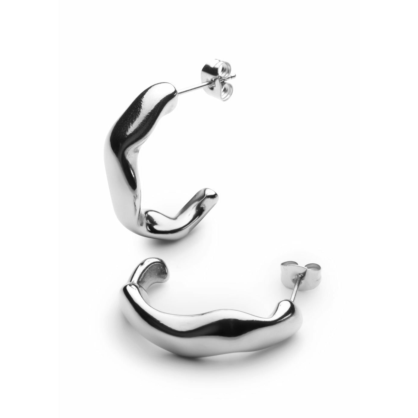 Skultuna Chunky Earrings Polished Steel, ø2,5 Cm