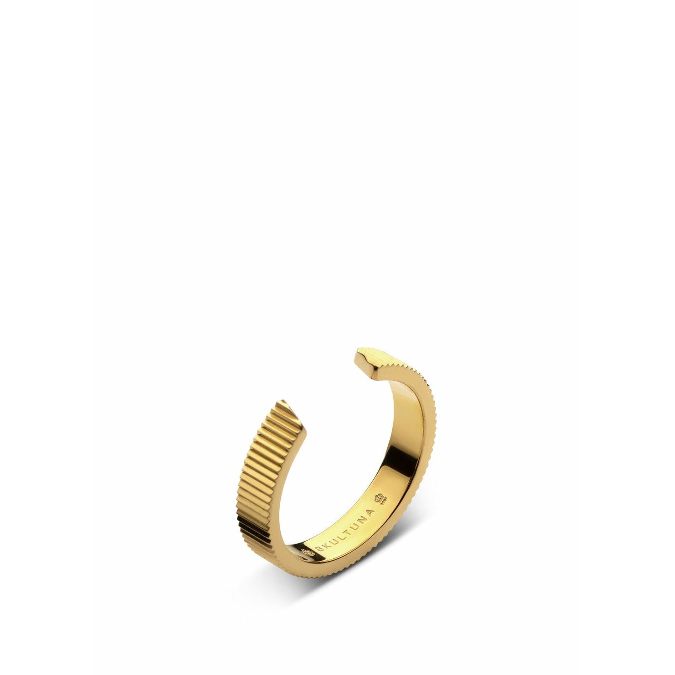 Szultuna żebrowana medium pierścienia 316 L stalowe złoto, Ø1,73 cm