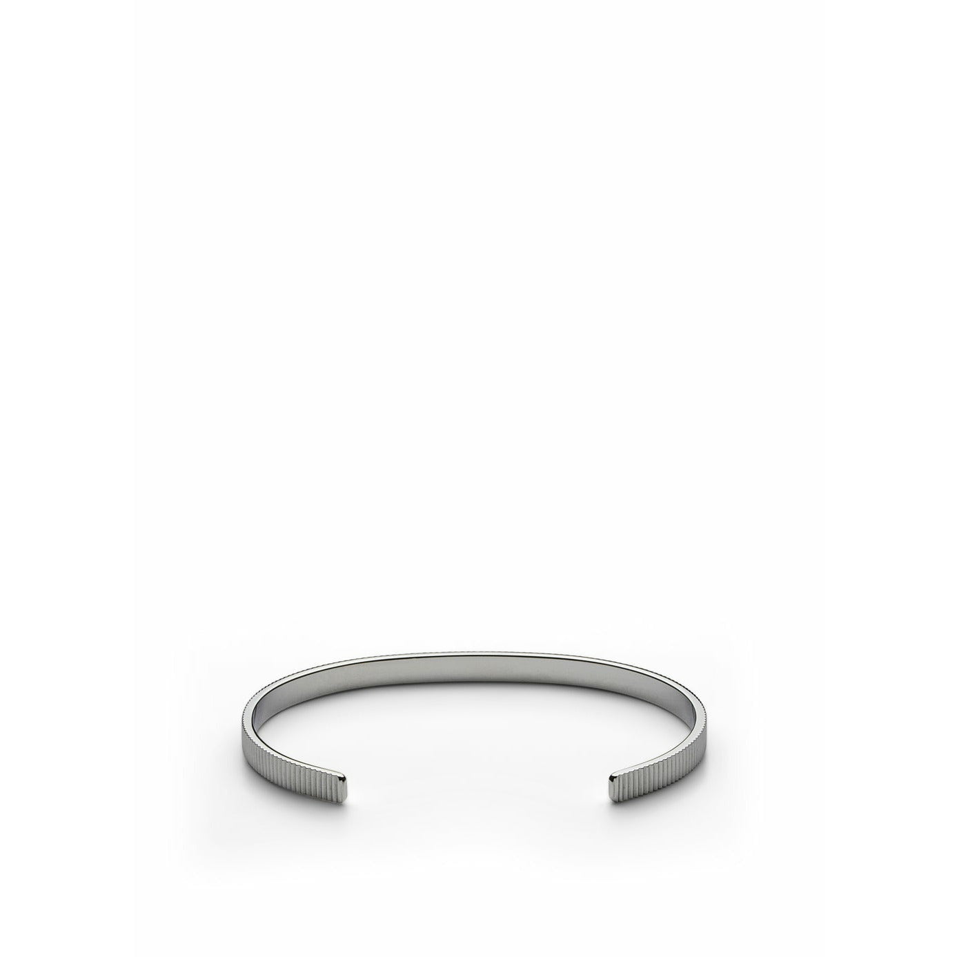 Skultuna Ribbed Thin Bracelet Large Polished Steel, ø18,5 Cm