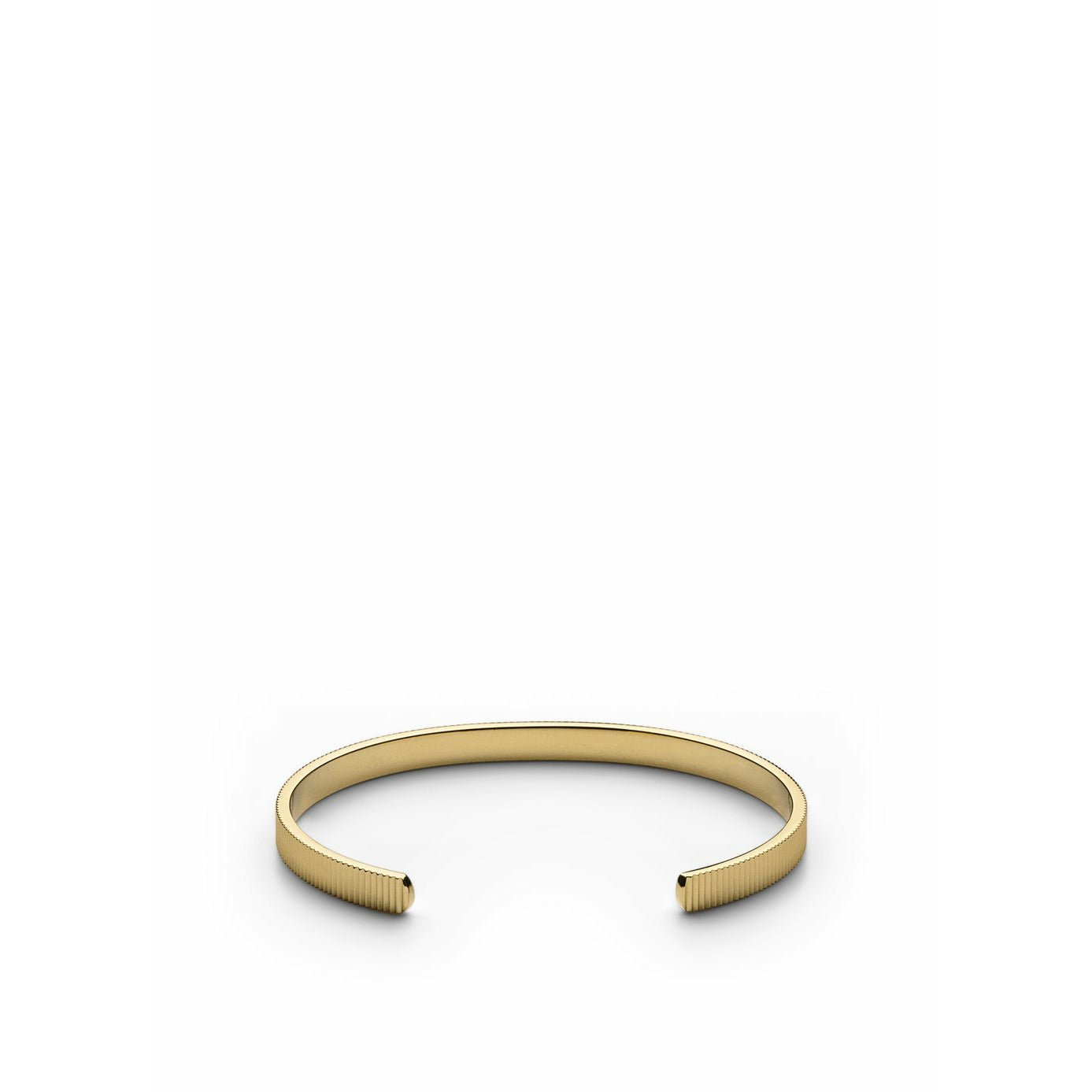 Skultuna Ribbed Thin Bracelet Medium Gold Plated, ø16,5 Cm