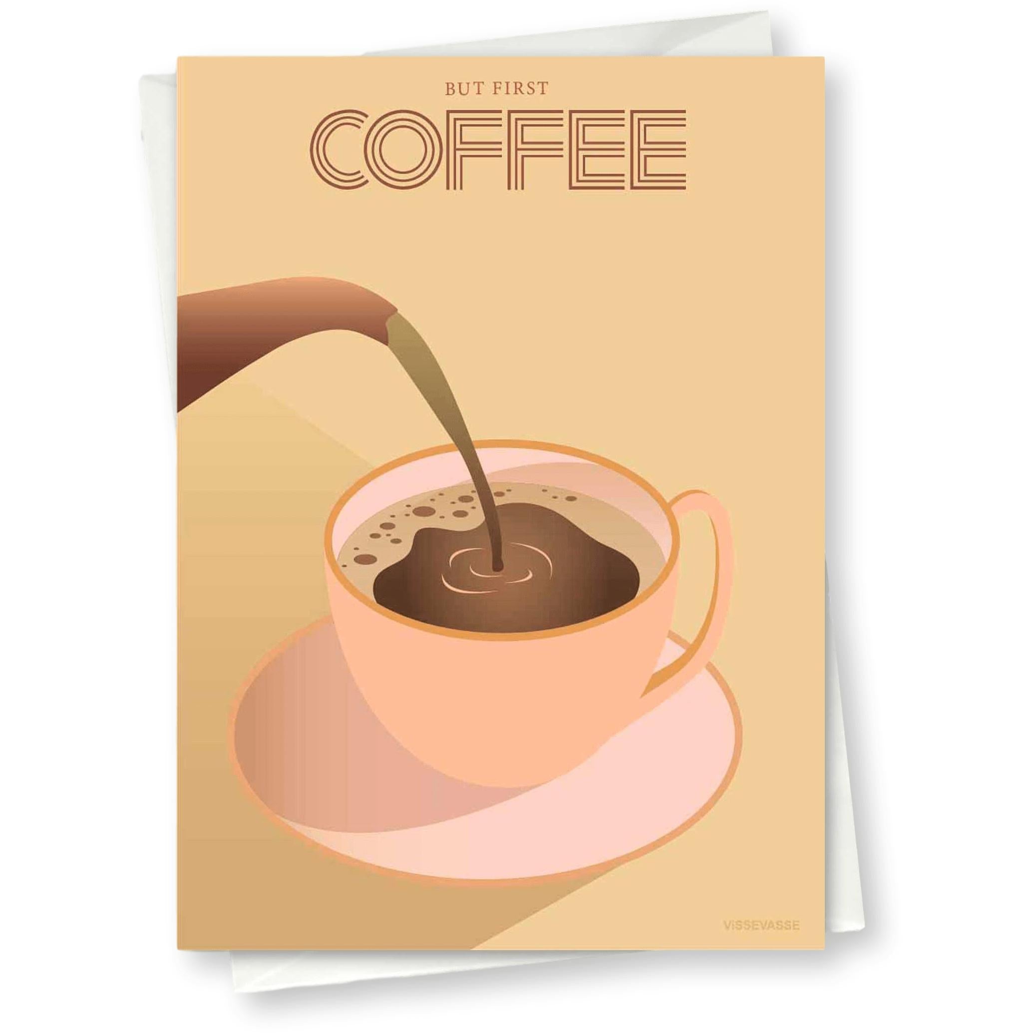 Vissevasse, ale pierwsza karta z życzeniami na kawę, 10x15 cm